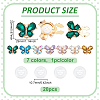 37Pcs Butterfly Alloy Rhinestone Cufflinks and Acrylic Buttons HJEW-PH02308-2