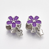Platinum Plated Alloy European Dangle Charms MPDL-S067-47-2