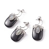Natural Black Obsidian Pendants G-F639-09E-P-2