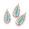 Electroplated Synthetic Turquoise Big Pendants G-G812-02G-1-1