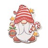 Christmas Theme Wood Printed Brooches for Women JEWB-Z029-01B-1
