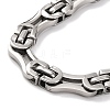 201 Stainless Steel Byzantine Chain Necklace NJEW-F222-17P-3