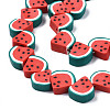 Handmade Polymer Clay Bead Strands X-CLAY-R069-01J-02-3