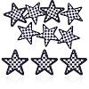 8Pcs Star with Lattice Computerized Embroidery Polyester Iron on/Sew on Patches PATC-TA0001-49C-1