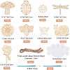 90Pcs 9 Styles Wood Cutouts Ornaments WOOD-NB0005-15-4