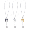 Brass Micro Pave Cubic Zirconia Butterfly Pendant Decorations HJEW-DR00024-1