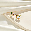 925 Sterling Silver Micro Pave Cubic Zirconia Stud Earrings EJEW-K284-09G-3