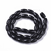 Natural Black Stone Beads Strands G-S364-042-2