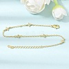 Brass Micro Pave Clear Cubic Zirconia Star Link Chain Bracelets KK-CBAED06-05G-2