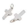 Brass Micro Pave Clear Cubic Zirconia Pendants CU-CBADC6C-05P-02-2
