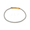 304 Stainless Steel Box Chain Bracelets for Women Men BJEW-Z087-21GP-4