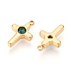 Ion Plating(IP) 304 Stainless Steel Micro Pave Cubic Zirconia Charms STAS-N110-01G-G-2