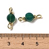 Dyed Natural Green Agate Connector Charms FIND-C046-07G-3