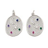 Brass Micro Pave Cubic Zirconia Pendants KK-L223-002P-1