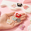 7Pcs 7 Colors Opaque Acrylic Beads and Alloy Bowknot SACR-TA0001-52-6