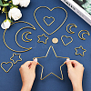 12Pcs 6 Styles Iron Ring for DIY Woven Net/Web with Feather IFIN-SP0001-49-4