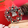 Christmas Theme Zinc Alloy Rhinestone Brooches for Backpack Clothes LK8386-21-1