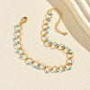 Bohemian Plastic Beads Brass Circle Link Chain Anklets for Beach Vacation Summer Foot Jewelry VQ8618-1