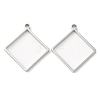 Non-Tarnish 304 Stainless Steel Open Back Bezel Rhombus Pendants LS-STAS-Z040-02A-P-1