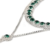 Brass Full Rhinestone Flat Round Tassel Y Necklaces for Women NJEW-M104-01S-01-3