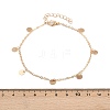 Alloy Colorful Rhinestone Chain Disc Butterfly Tassel 4 Layered Anklets for Women AJEW-A069-01B-G-4