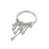 304 Stainless Steel Round Bead Tassel Finger Rings WGCFC02-02-1