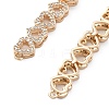 Brass Micro Pave Clear Cubic Zirconia Multi Heart Connector Charms KK-B125-05G-2