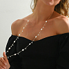 Elegant Natural Pearl & Clear Cubic Zirconia Long Necklaces LP2810-6