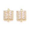 Brass Pave Clear Cubic Zirconia Connector Charms KK-N284-06G-1