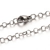 Tarnish Resistant 304 Stainless Steel Cable Chain Necklaces LS-NJEW-N0046-02P-1