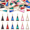 36Pcs 6 Colors Zinc Alloy Glass Pendants ALRI-TA0001-36-1