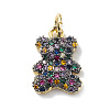 Rack Plating Brass Micro Pave Cubic Zirconia Charms KK-H443-06G-03-1