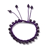Adjustable Natural Amethyst Beads Braided Bead Bracelets for Men Women BJEW-L713-B06-4