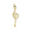 Brass Clear & Green Cubic Zirconia Snake Connector Charms KK-D317-149G-1