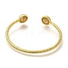 Rack Plating Brass Micro Pave Cubic Zirconia Cuff Bangles BJEW-P336-14G-3