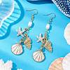 Alloy Enamel Dangle Earrings EJEW-JE06220-2