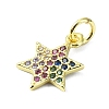 Brass Micro Pave Colorful Cubic Zirconia Pendants KK-H475-19G-11-2