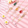 4Pcs 4 Styles Zinc Alloy & Natural Agate Slices Pendant Decorations HJEW-CJ0001-20-6