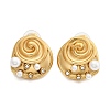 304 Stainless Steel Clear Cubic Zirconia Stud Earrings EJEW-R020-05G-03-5