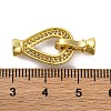 Brass Micro Pave Clear Cubic Zirconia Fold Over Clasps KK-A230-09G-3