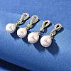 Natural Pearl Dangle Ear Studs EJEW-L099-01G-1