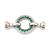 Brass Micro Pave Clear Cubic Zirconia Fold Over Clasps KK-U059-54P-1