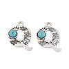 Synthetic Turquoise & Alloy Pendants PALLOY-H146-01AS-Q-1