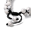 Round Synthetic Howlite & Mixed Stone Braided Bead Bracelet for Girl Wome X1-BJEW-JB06961-02-6