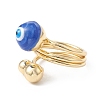Enamel Round with Evil Eye Finger Rings RJEW-A014-01G-M-3
