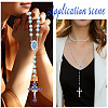 20Pcs 4 Styles DIY Blue Rosary Alloy Enamel Pendant and Link Findings Kits FIND-SC0021-26-5