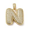 Brass Micro Pave Cubic Zirconia Pendants KK-E061-03G-14-1