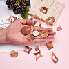 Fashewelry 30Pcs 15 Style Transparent Resin & Walnut Wood Pendants RESI-FW0001-04-11