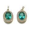 Golden Plated Brass Micro Pave Clear Cubic Zirconia Pendants ZIRC-F123-02C-1