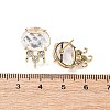 Brass Micro Pave Cubic Zirconia Stud Earring Findings with Natural Quartz Crystal KK-Z096-05G-08-3